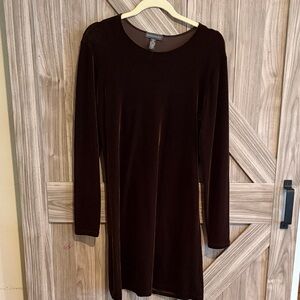 Banana Republic Vintage Dark Brown Velvet Long Sleeve Dress